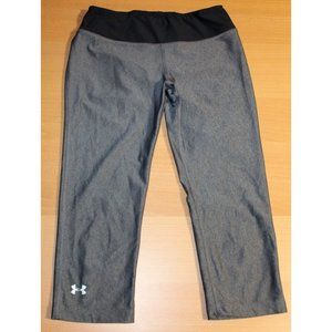 Under Armour Heatgear Compression Capri Legging Fitted XS X-Small Gray 1247579